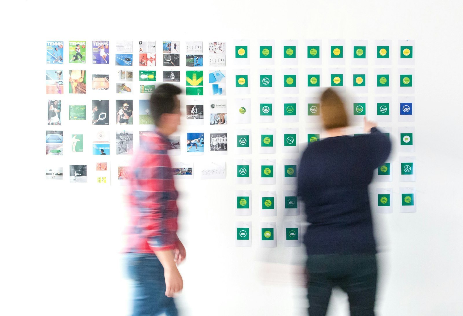 Brand moodboard on a wall